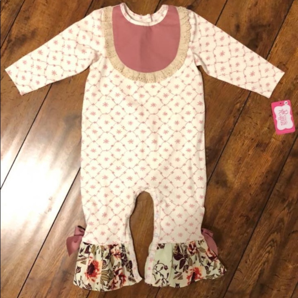 Ricrac and Ruffles long sleeve romper
